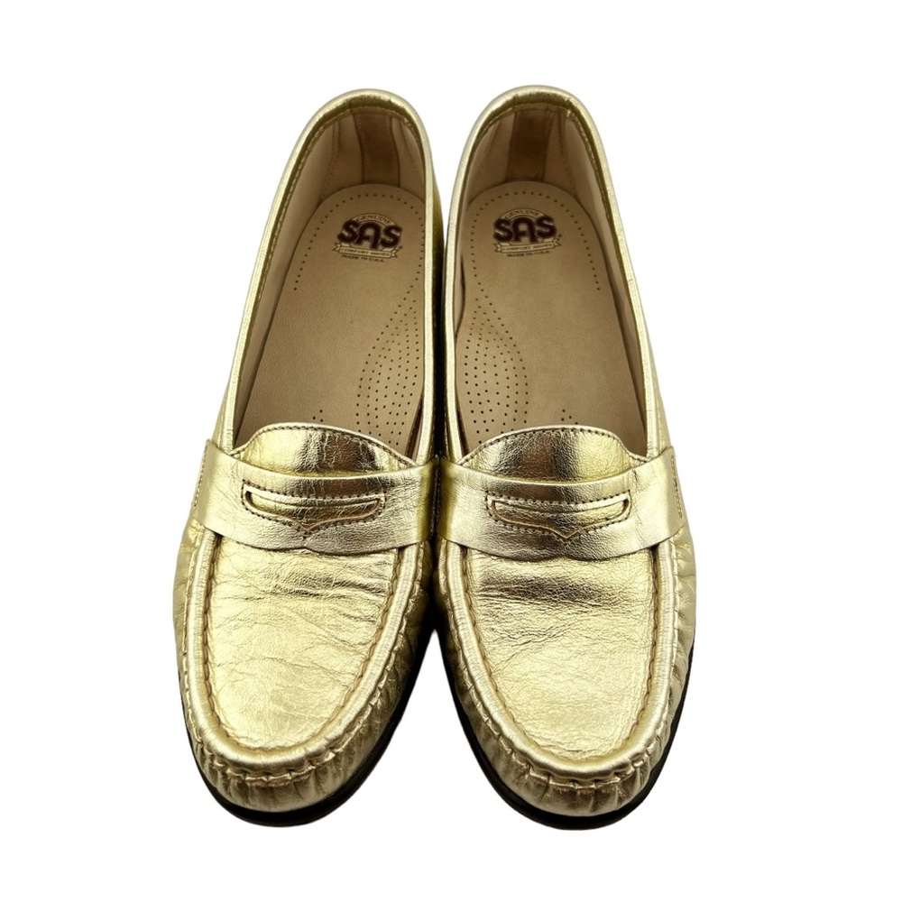 SAS Tripad Penny Loafers Size 8.5 N Womens Gold Orthopedic Comfort Slip On Shoes